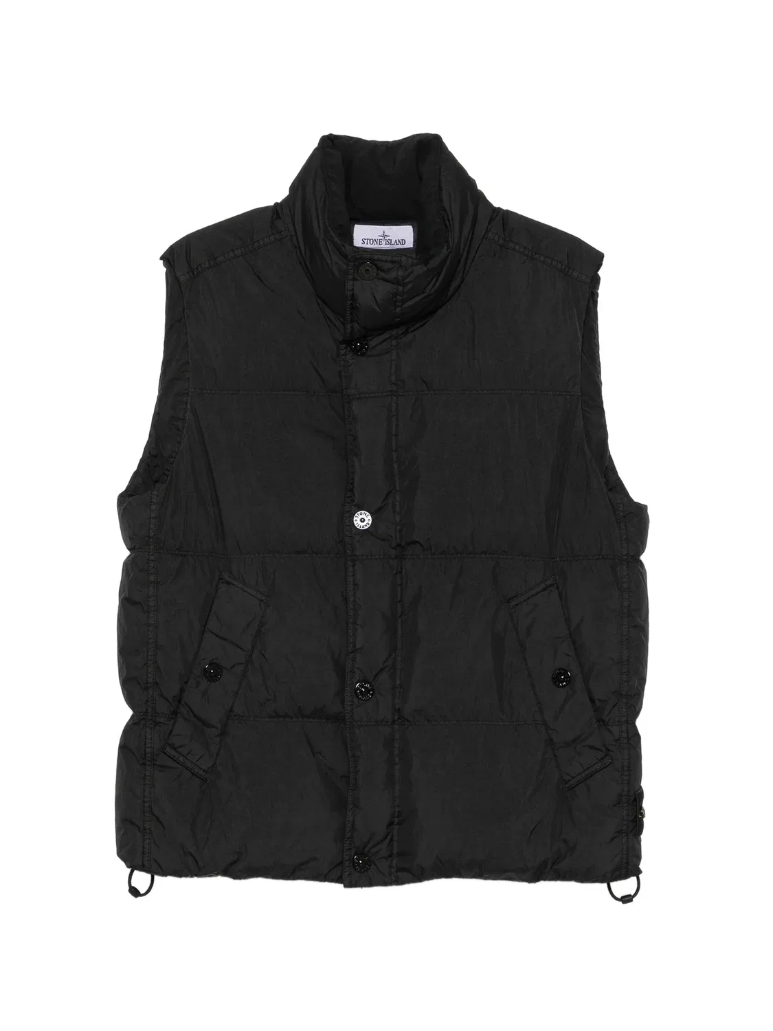 Stone Island Стеганый жилет с логотипом, черный
