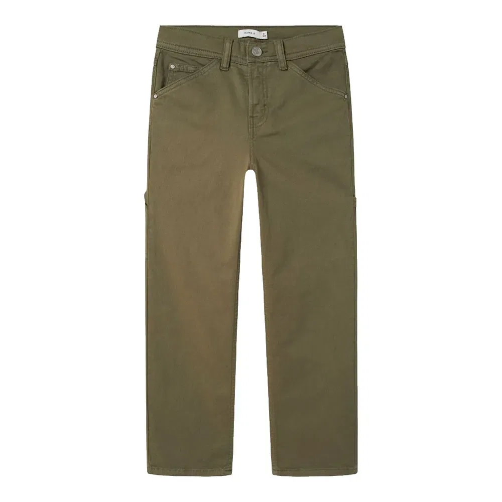 Детские брюки прямого кроя с регулируемой талией Ryan Straight Fit Twill 1880-Ax Name it, Green — фото 2