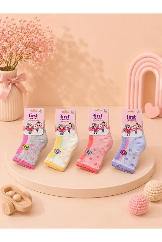 Детские носки для новорожденных с узором First Socks, Multicolor