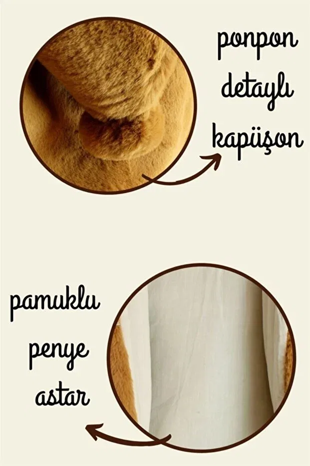 Детское пальто для девочек из плюша с капюшоном Babydola, Brown — фото 3