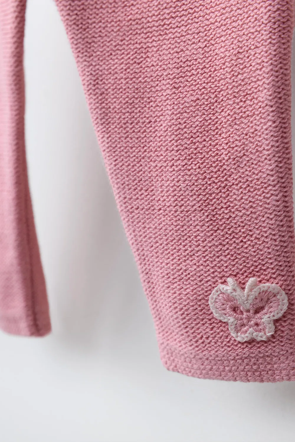 Вязаные брюки с аппликацией в виде бабочек ZARA, Mid-Pink — фото 4