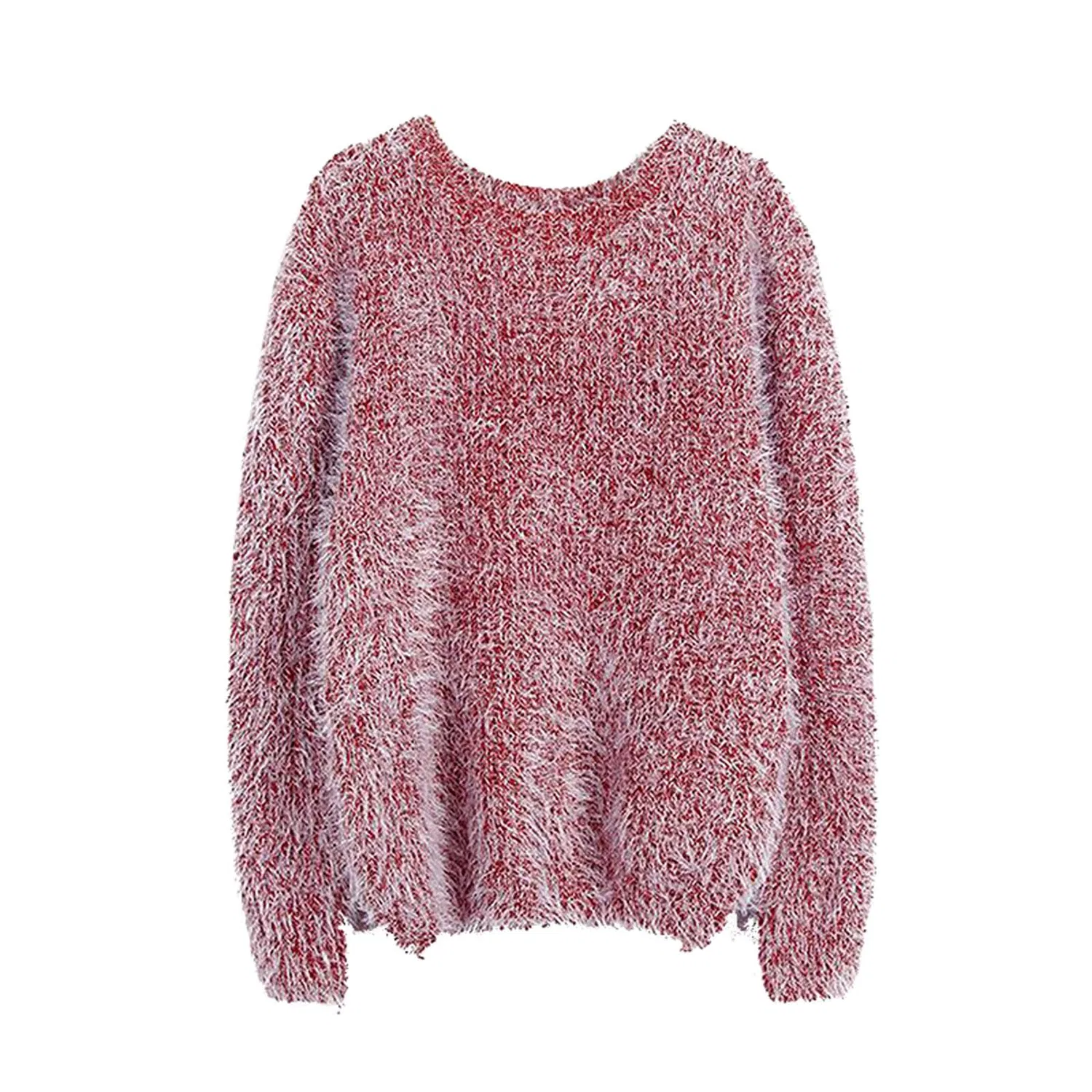Женский утепленный свитер с воротником-стойкой, модель Plush, Red