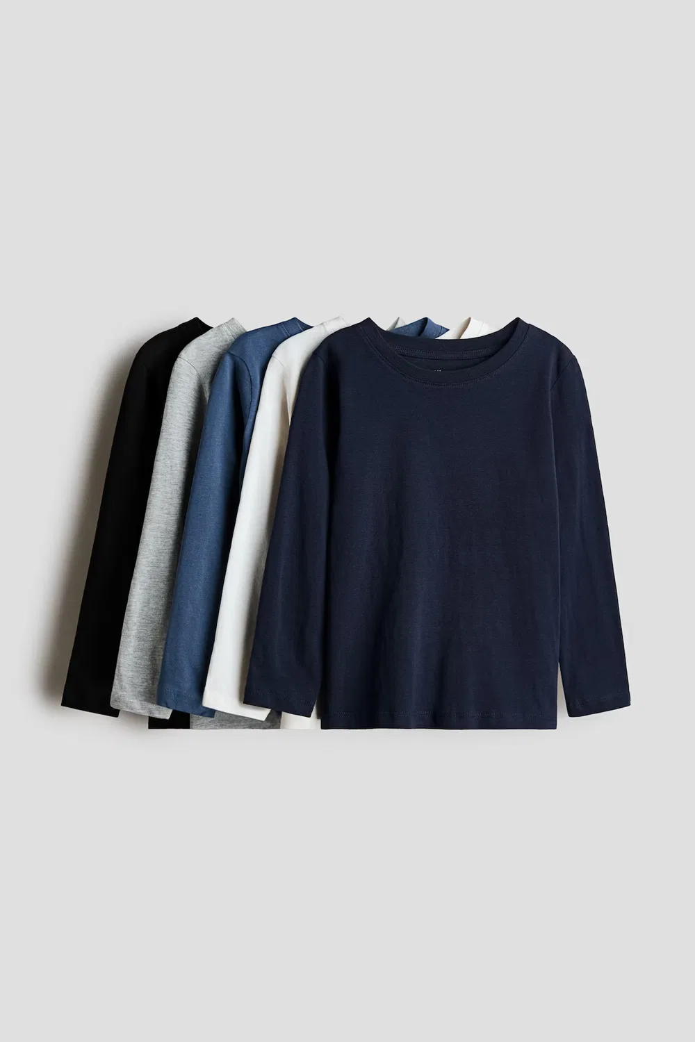 5 хлопковых рубашек в упаковке H&M, Blau/Schwarz/Weiß