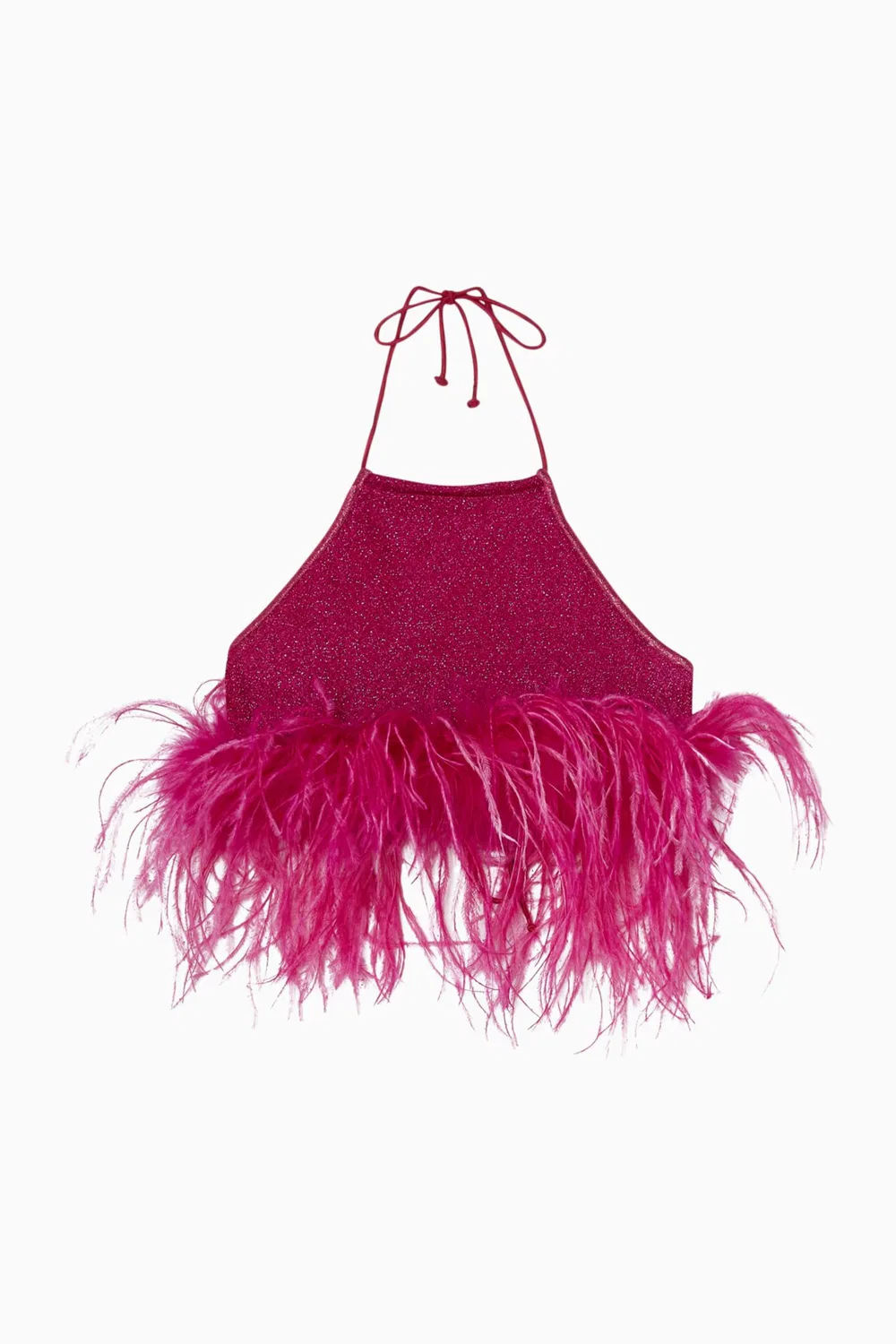 Топ с отделкой из перьев Lumière Plumage Oséree, розовый