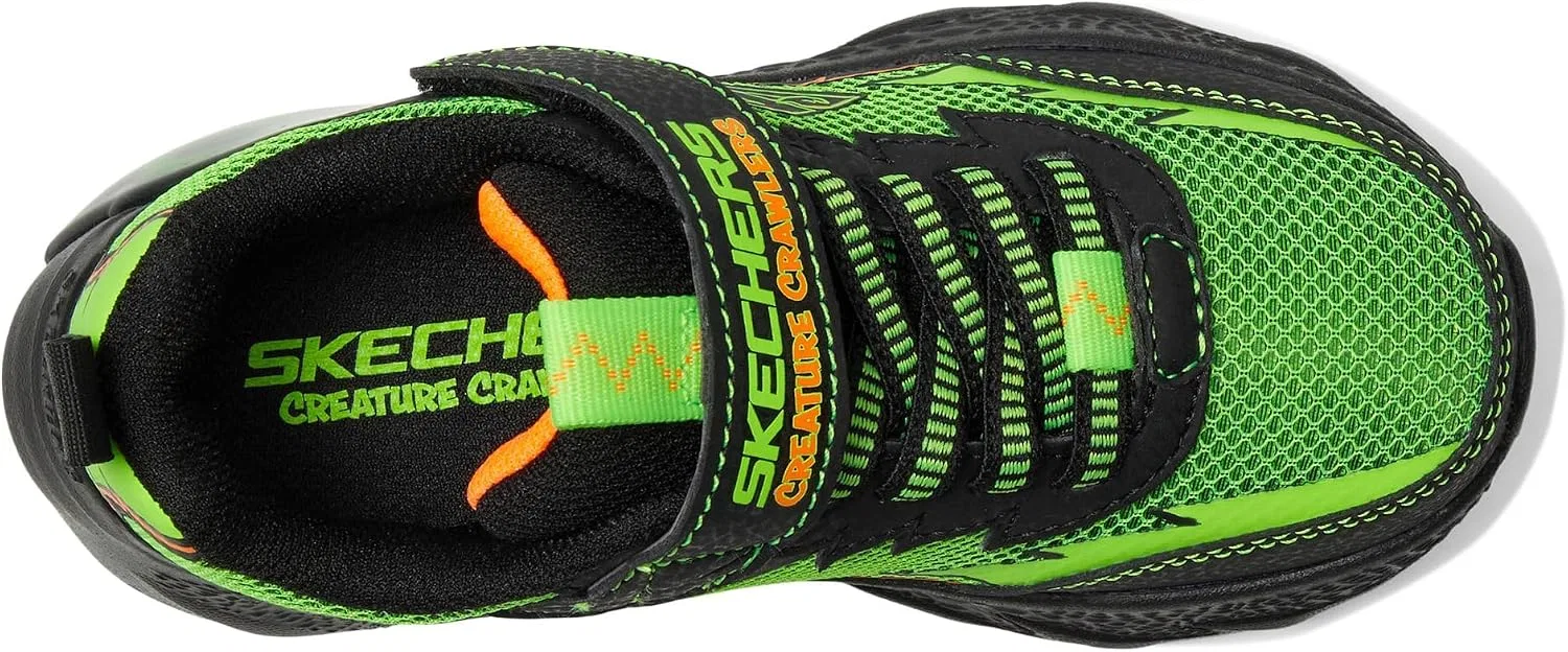Детские кроссовки для мальчиков с принтом Creature-Crawlers Skechers, Black/Lime — фото 2