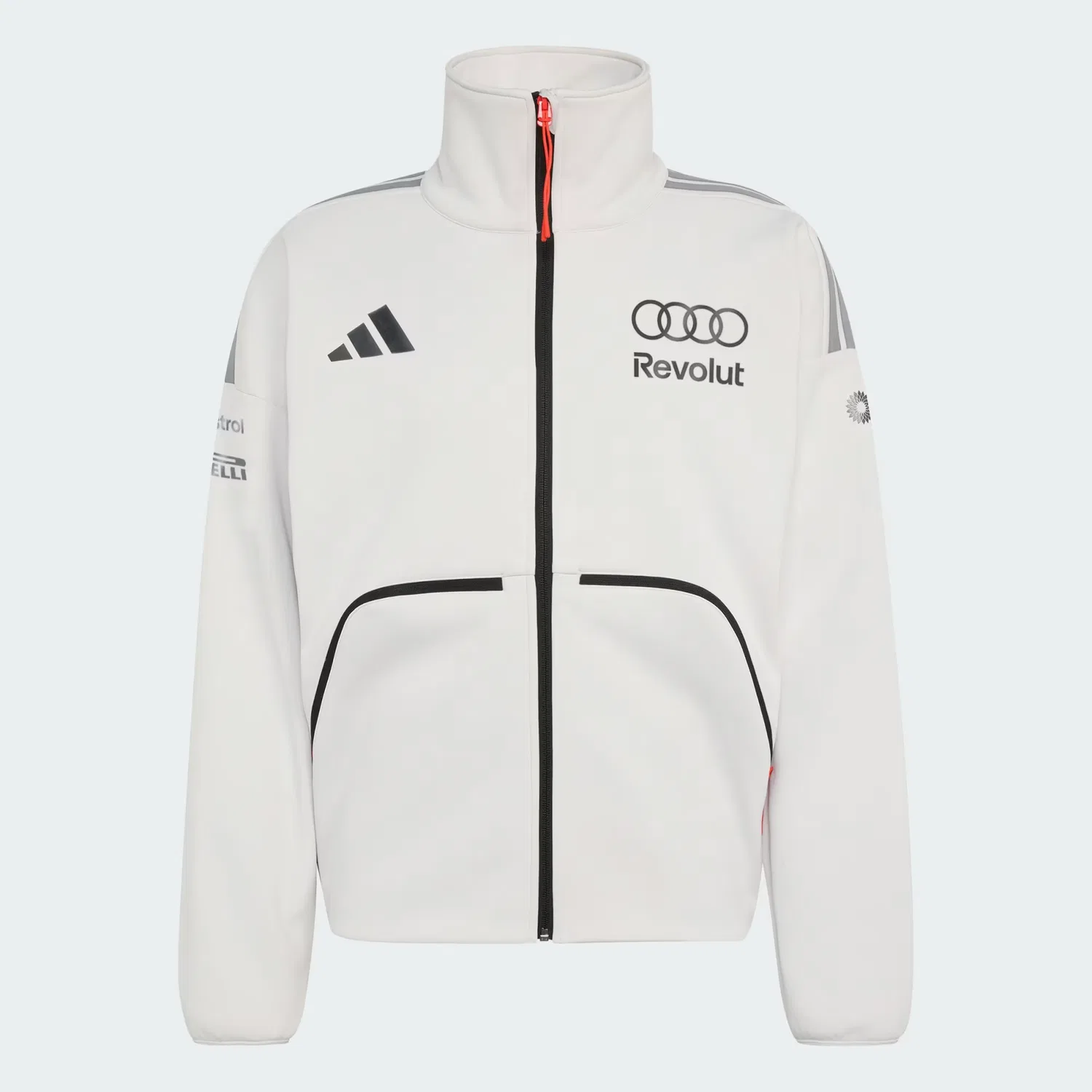 Мужская куртка на молнии свободного кроя Audi Revolut F1 Team Engineers & Marketing Adidas Performance, Chalk Pearl/Iron Metallic — фото 4
