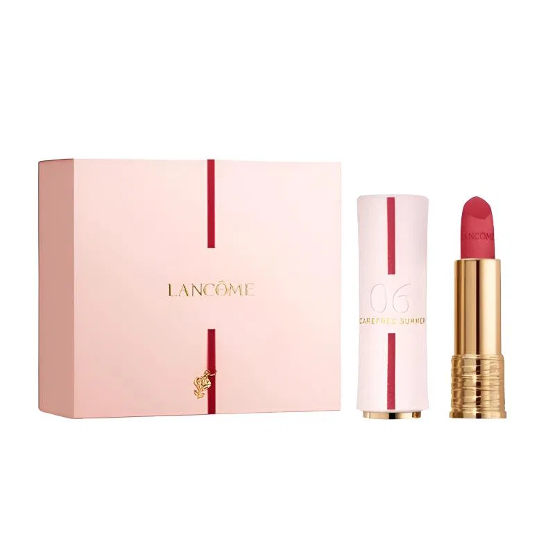 Женская матовая помада с эффектом легкого покрытия, оттенок Lightweight and Carefree #06 Leisurely Summer, LANCOME, Красный