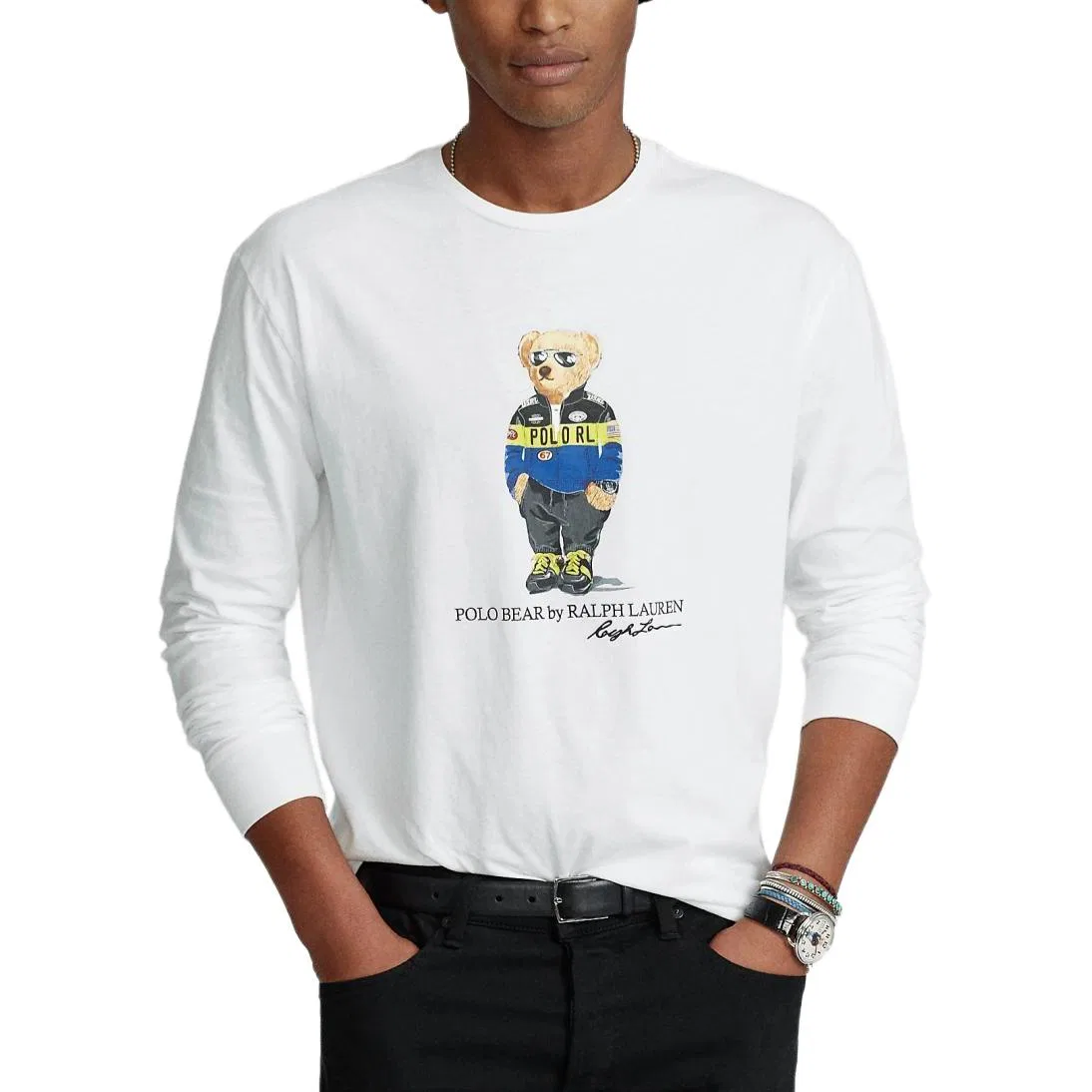 Мужская футболка с принтом Polo Bear White Polo Ralph Lauren — фото 3