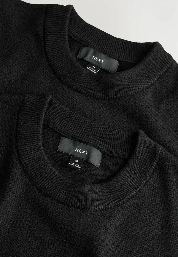 Свитшот из вискозы Regular Fit Soft Touch Crew Neck 2 Pack Next, черный — фото 3