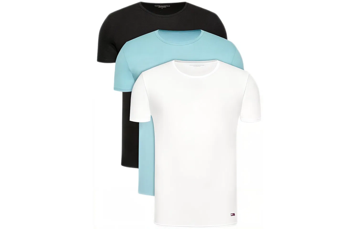 Мужские футболки с круглым вырезом, комплект из 3 штук, Tommy Hilfiger, White/Black/Light Blue
