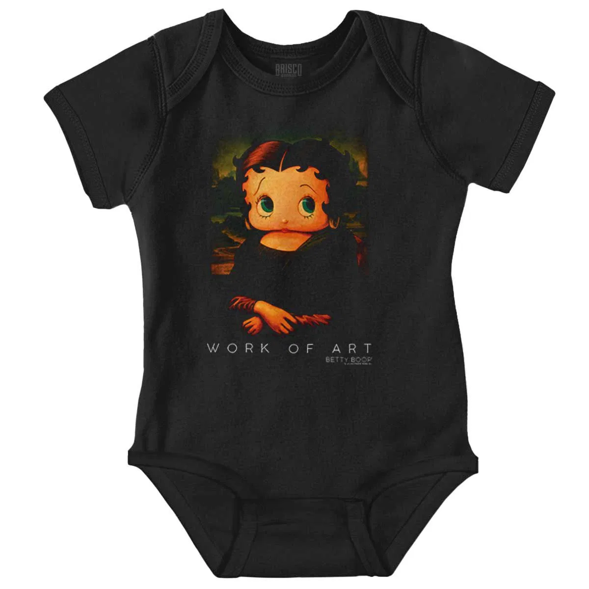 Детское боди-комбинезон с коротким рукавом Betty Boop Modern Art Mona Lisa Brisco Brands, Black