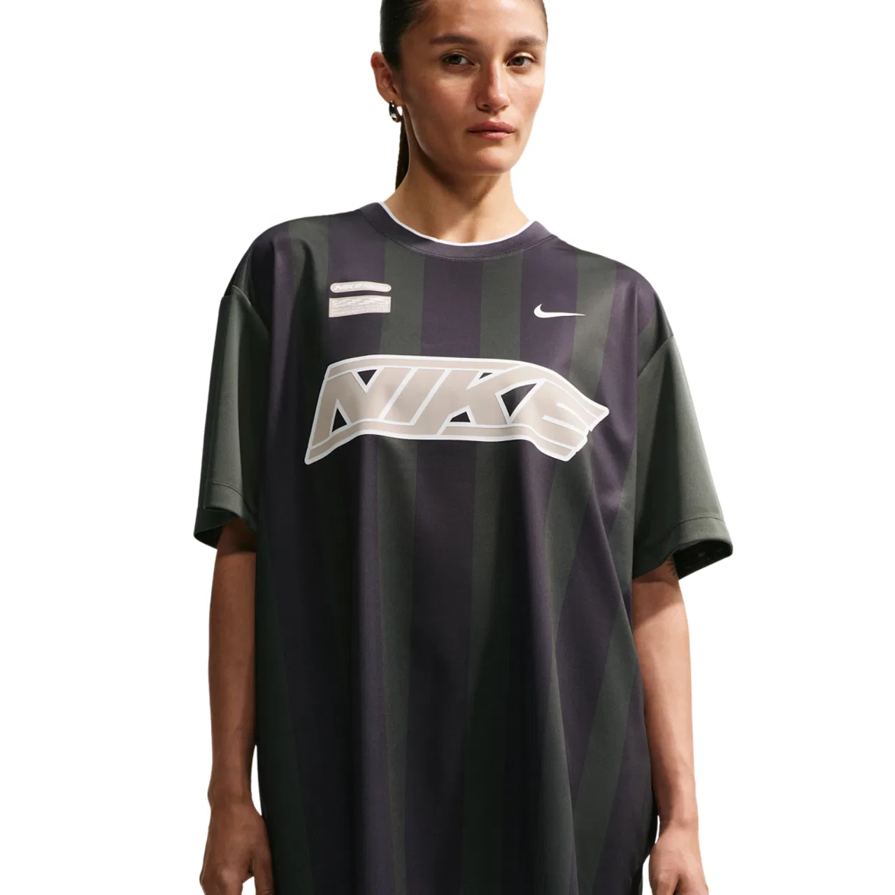 Женское платье-футболка с принтом Nike, Gridiron/White/Camo Green