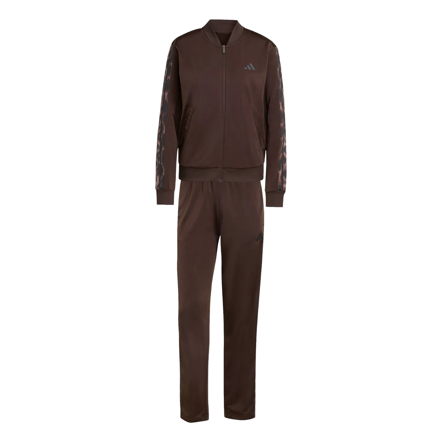 Женский спортивный костюм с леопардовым принтом Adidas, коричневый