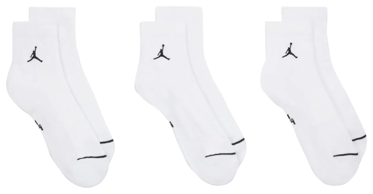 Носки мужские повседневные Every Day Cushioned Ankle 3 Pack Jordan, черный/белый — фото 4