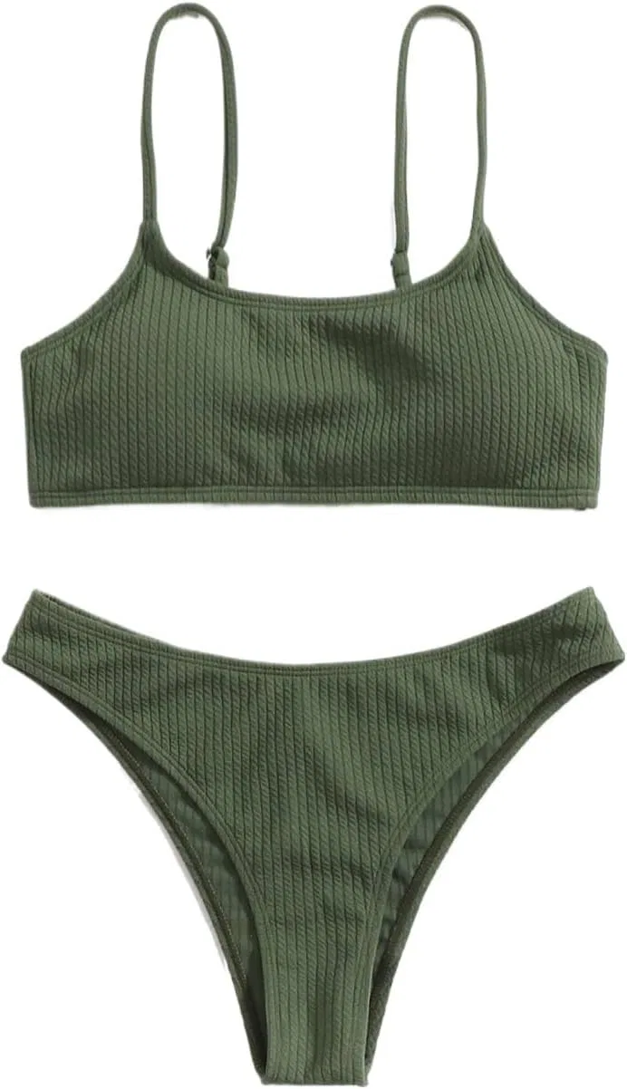 Женский бикини-комплект с высокой посадкой CIVOUX, Army Green