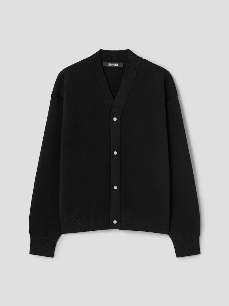 Кардиган оверсайз Le Cardigan Boutonne JACQUEMUS, Black