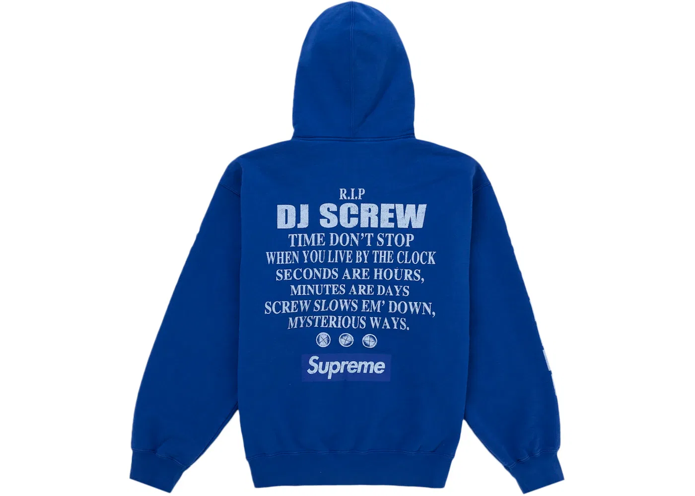 Мужская худи на молнии с принтом DJ Screw Supreme, Blue — фото 2