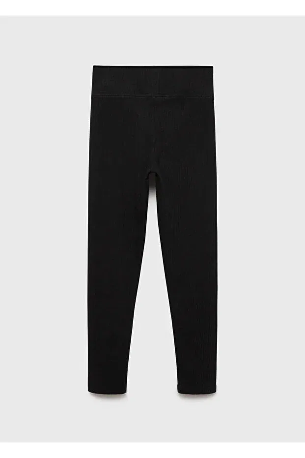 Детские леггинсы для девочек хлопковые Mango Kids, Black — фото 2