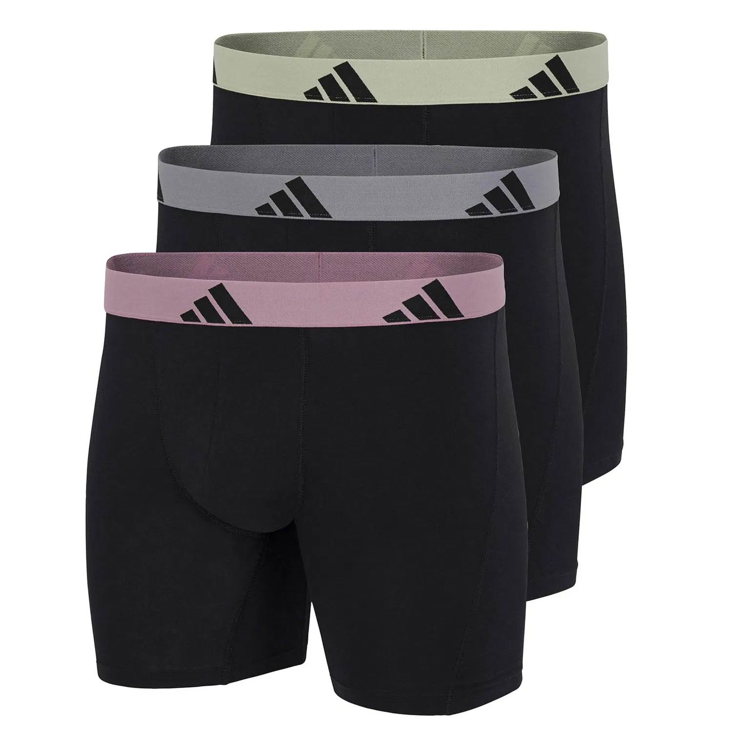 Трусы-боксеры комплект из 3 штук Adidas, черный/серый