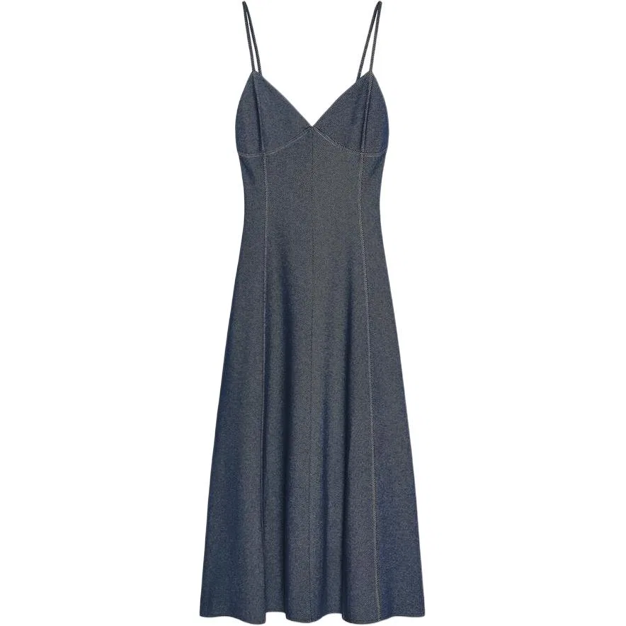 Женское платье-комбинация с длиной миди Slip Dresses, ZARA, Blue
