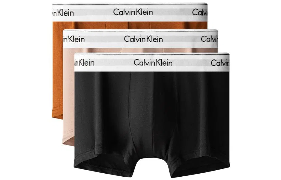 Мужские боксеры-слипы с принтом, комплект из 3 штук, Calvin Klein, Black/Khaki/Brown