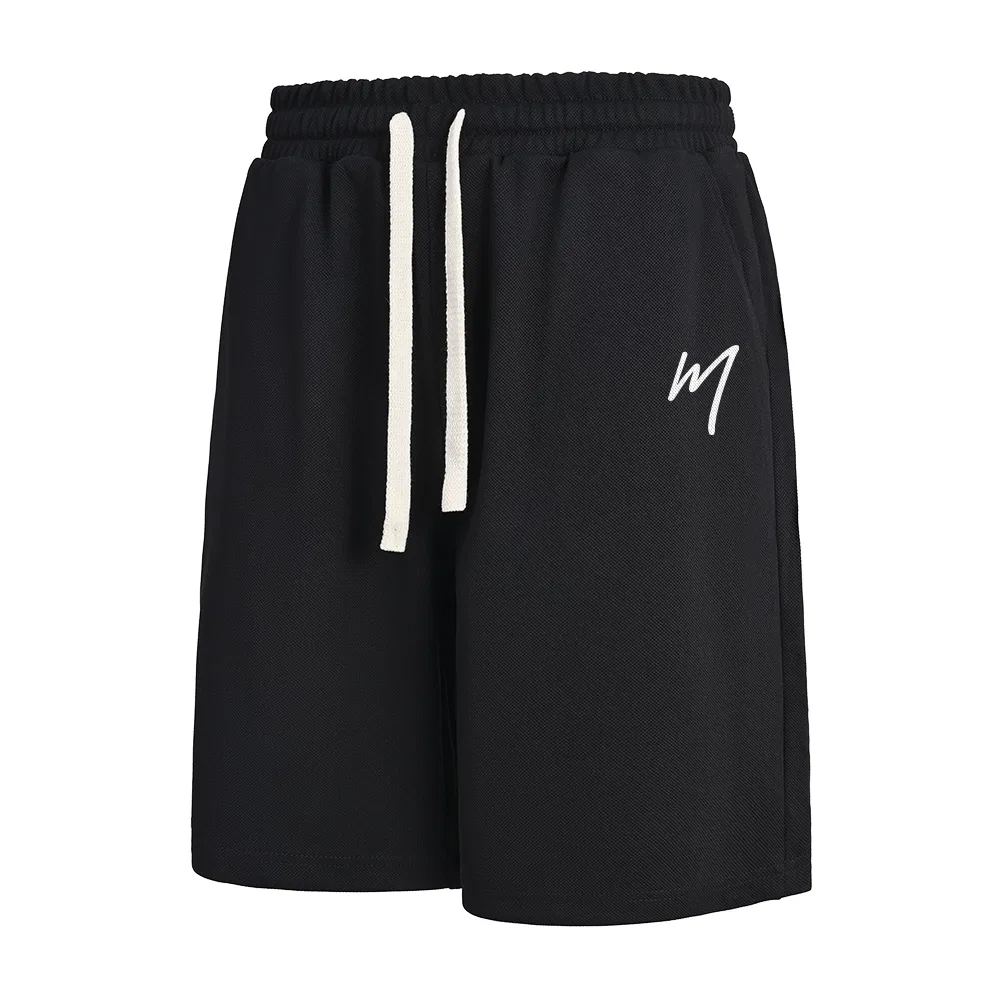 Детские шорты повседневные [300G Heavyweight] Black Ma Lifestyle Joyful Pants Logo, MINISO, Black