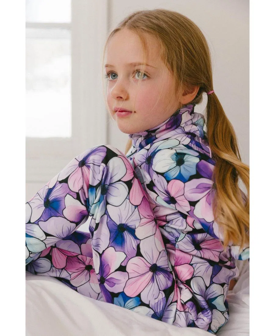 Комплект термобелья из 2 предметов с принтом, модель Deux par Deux, Purple Floral Print — фото 2