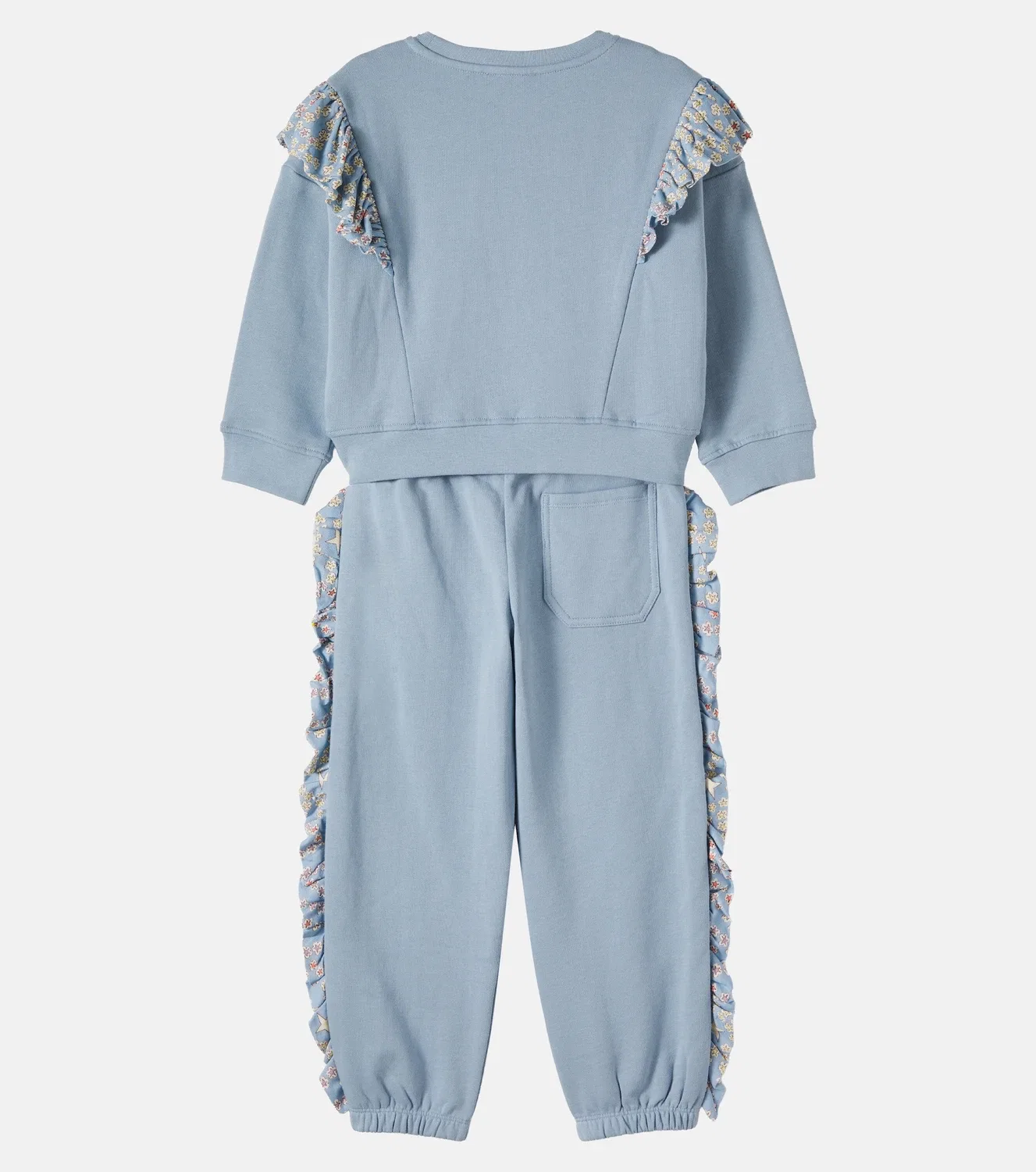 Комплект из свитшота и спортивных брюк из джерси с оборками Stella Mccartney Kids, синий — фото 3