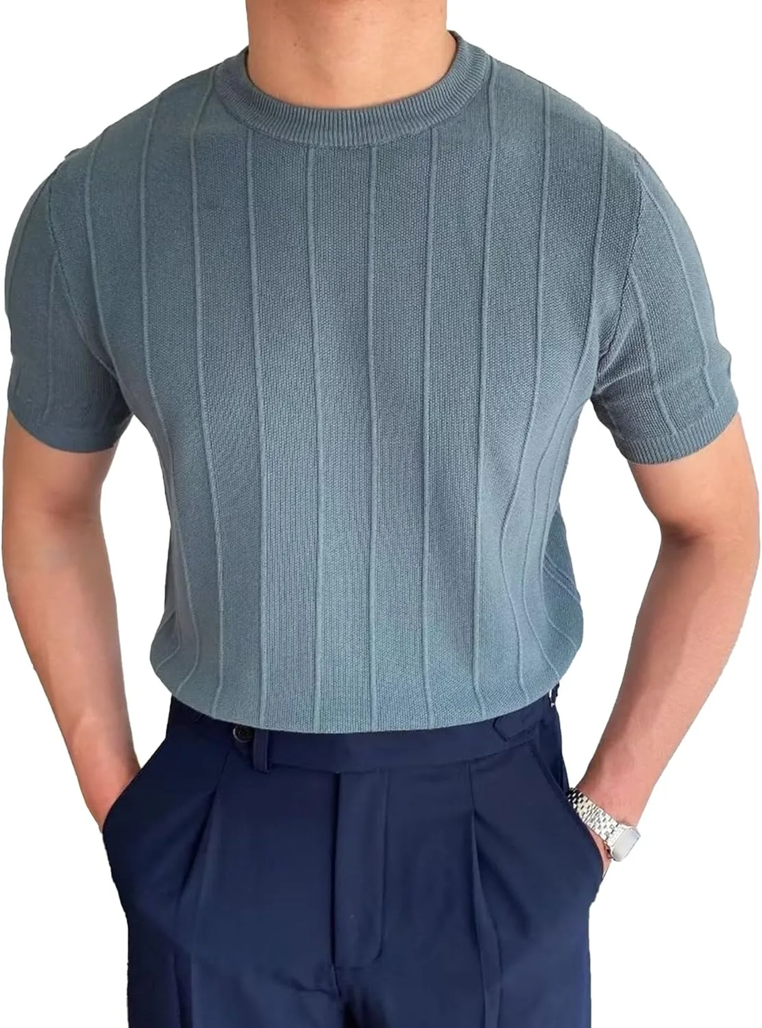 

Мужская футболка с круглым вырезом Regular Fit, летняя, с коротким рукавом Maiyifu-GJ