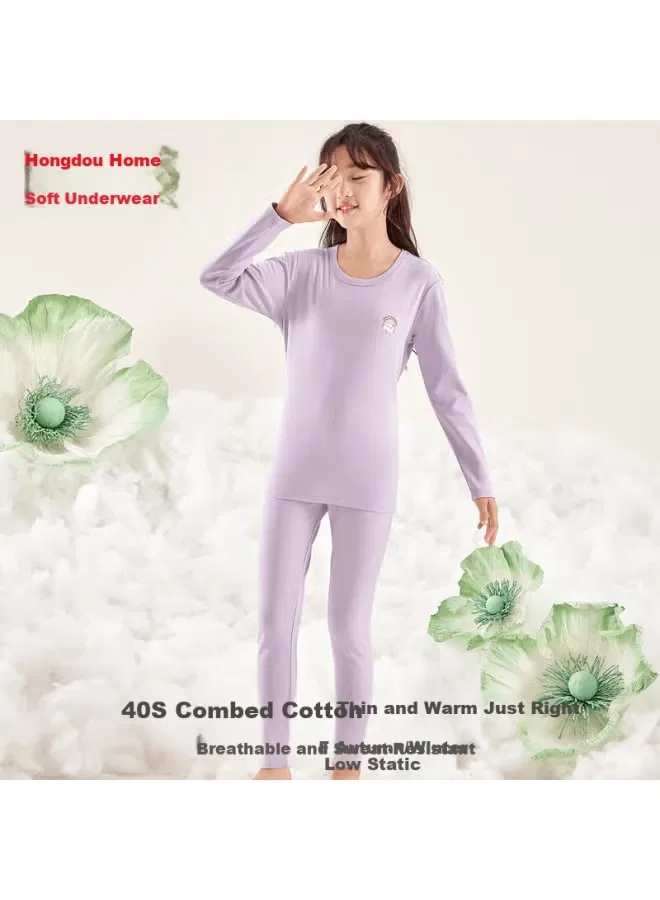 Комплект из хлопка с длинным рукавом Hodo Home, фиолетовый