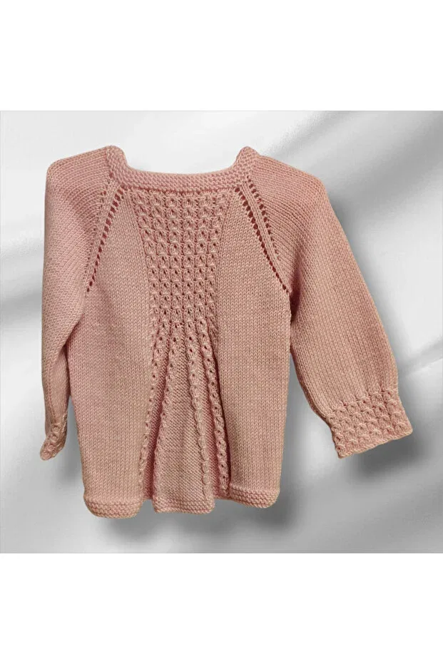 Детский вязаный кардиган для новорожденных с пуговицами Moda, Pink — фото 2