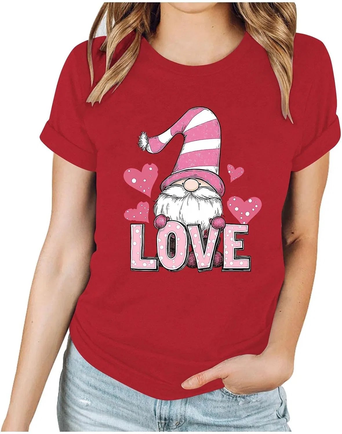 Женская футболка с принтом в виде сердца Tie Dye Heart, Red