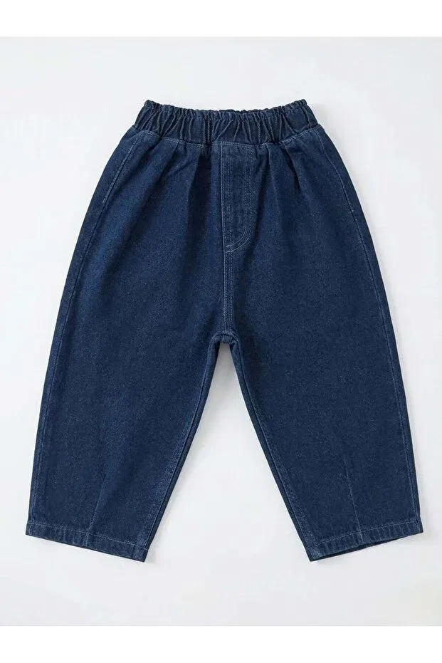 Детские джинсы для девочек с принтом Magu, Navy Blue — фото 2