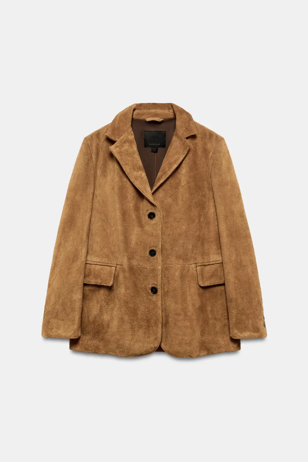 Куртка оверсайз из коллекции ZW, 100% замша. ZARA, Toffee — фото 3