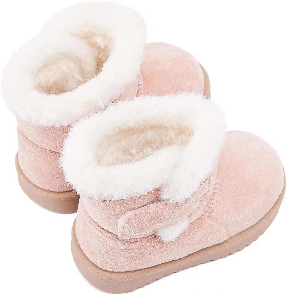 Детские зимние ботинки с мехом для девочек и мальчиков BMCiTYBM, Light Pink — фото 4