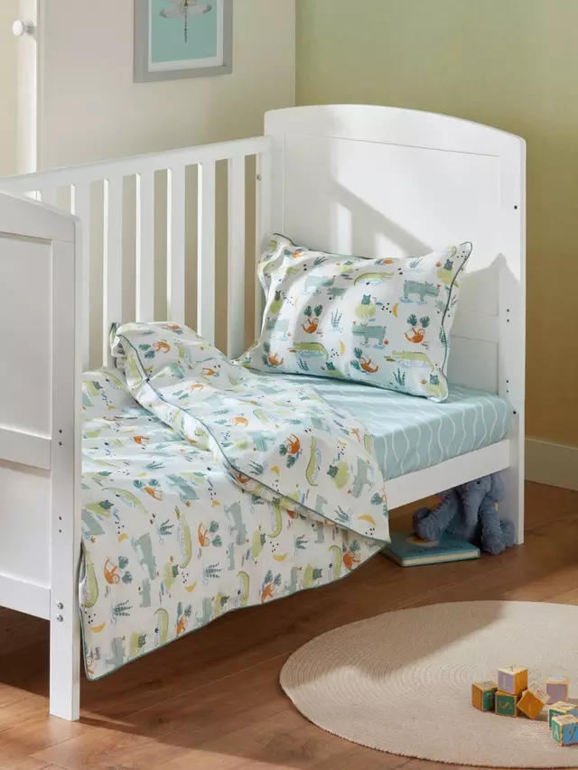 

Пододеяльник и наволочка John Lewis Jungle Friends Print Toddler Pure Cotton