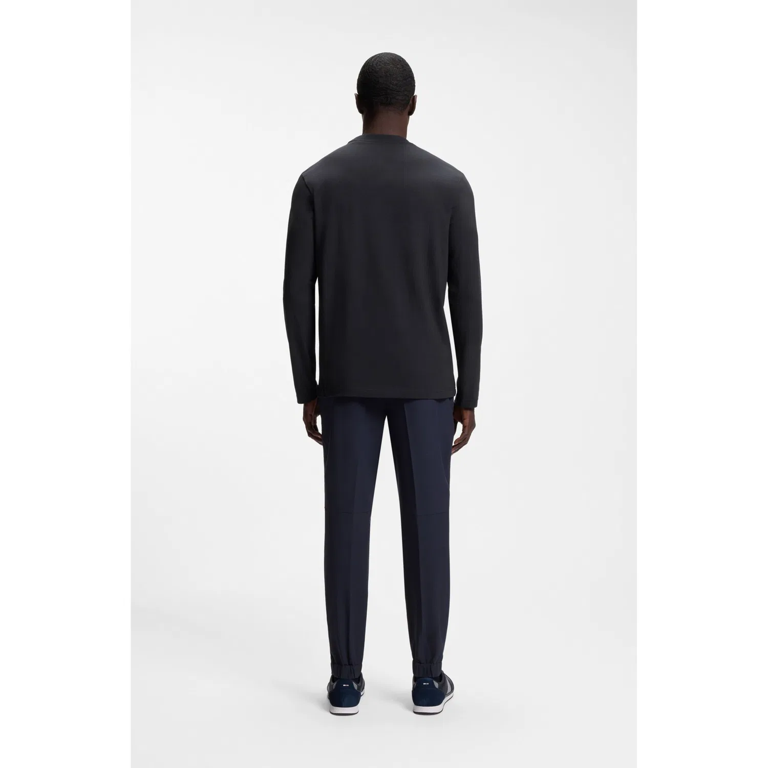 Детский лонгслив с круглым вырезом BOSS GREEN, Dark Blue — фото 4