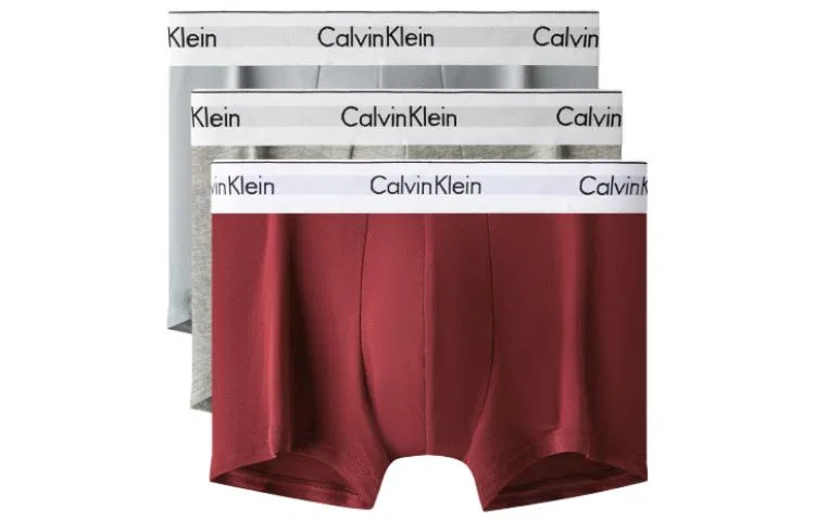 Мужские боксеры с логотипом Calvin Klein, комплект из 3 штук, Calvin Klein, Smoky Red/Star Gray/Misty Blue