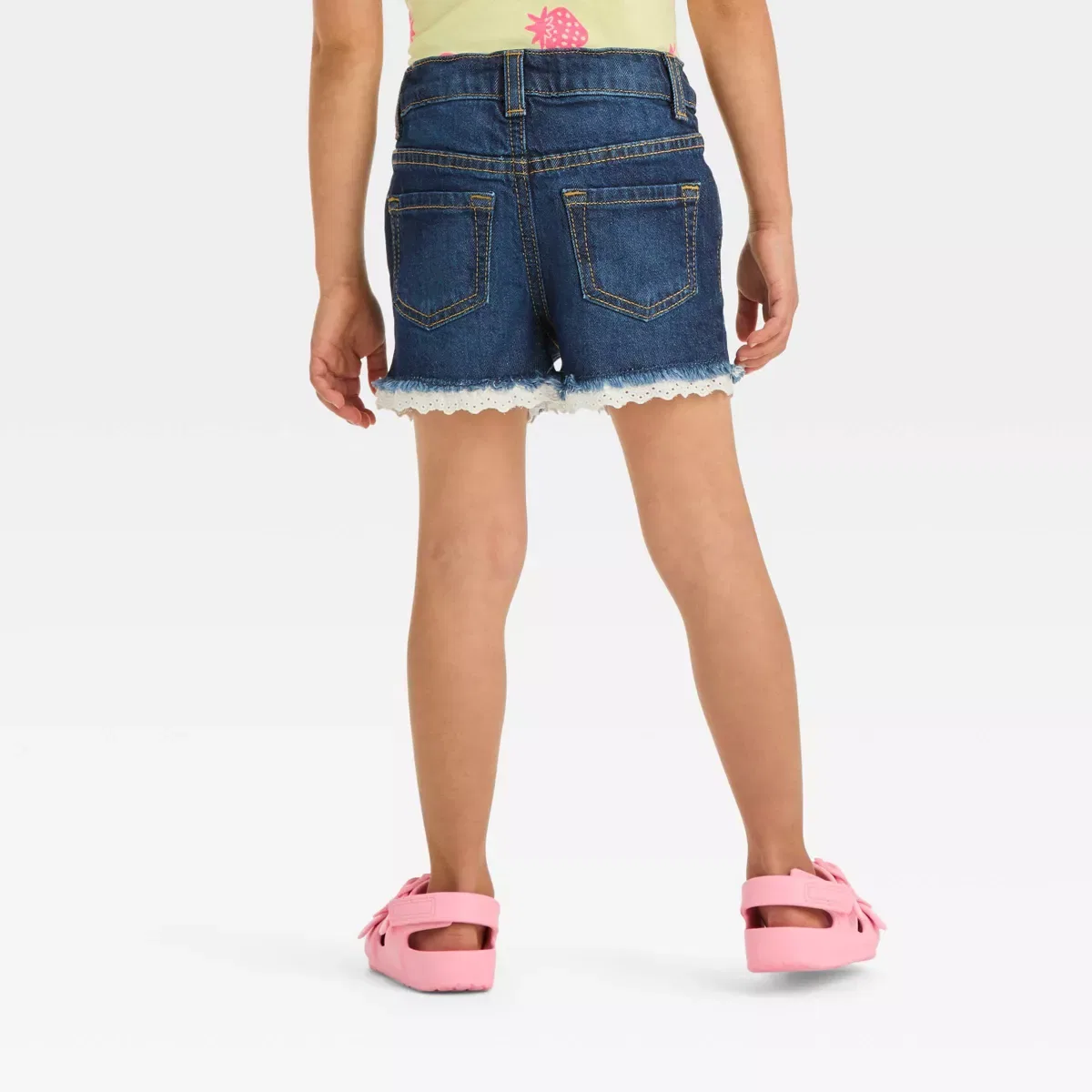 Детские шорты для девочек с бахромой Lace Cut-Off Shorts INFANT/TODDLER GIRL, Dark Blue — фото 2