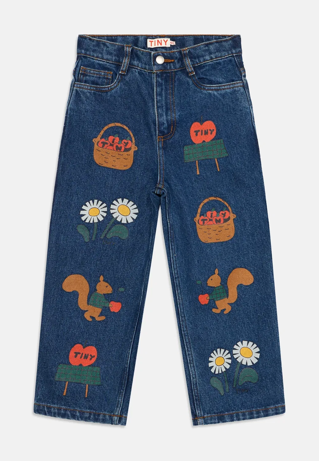 Брюки-«Маленькие яблоки» унисекс - прямые джинсы Tinycottons, Denim Medium Wash