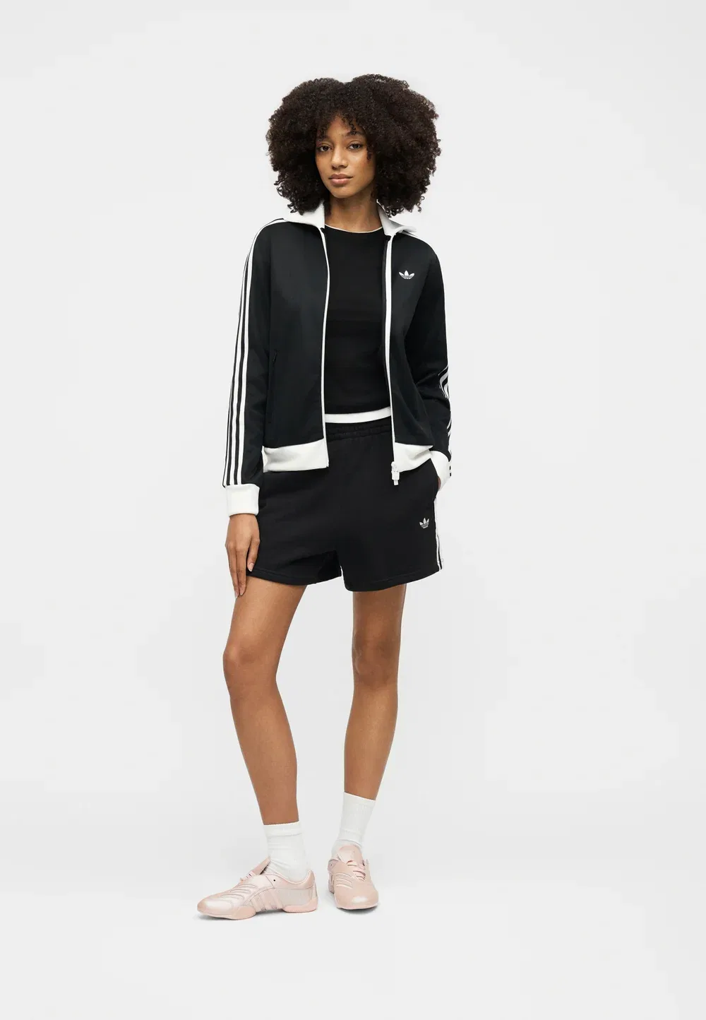 Классическая толстовка на молнии Adidas Originals, Black/White — фото 2