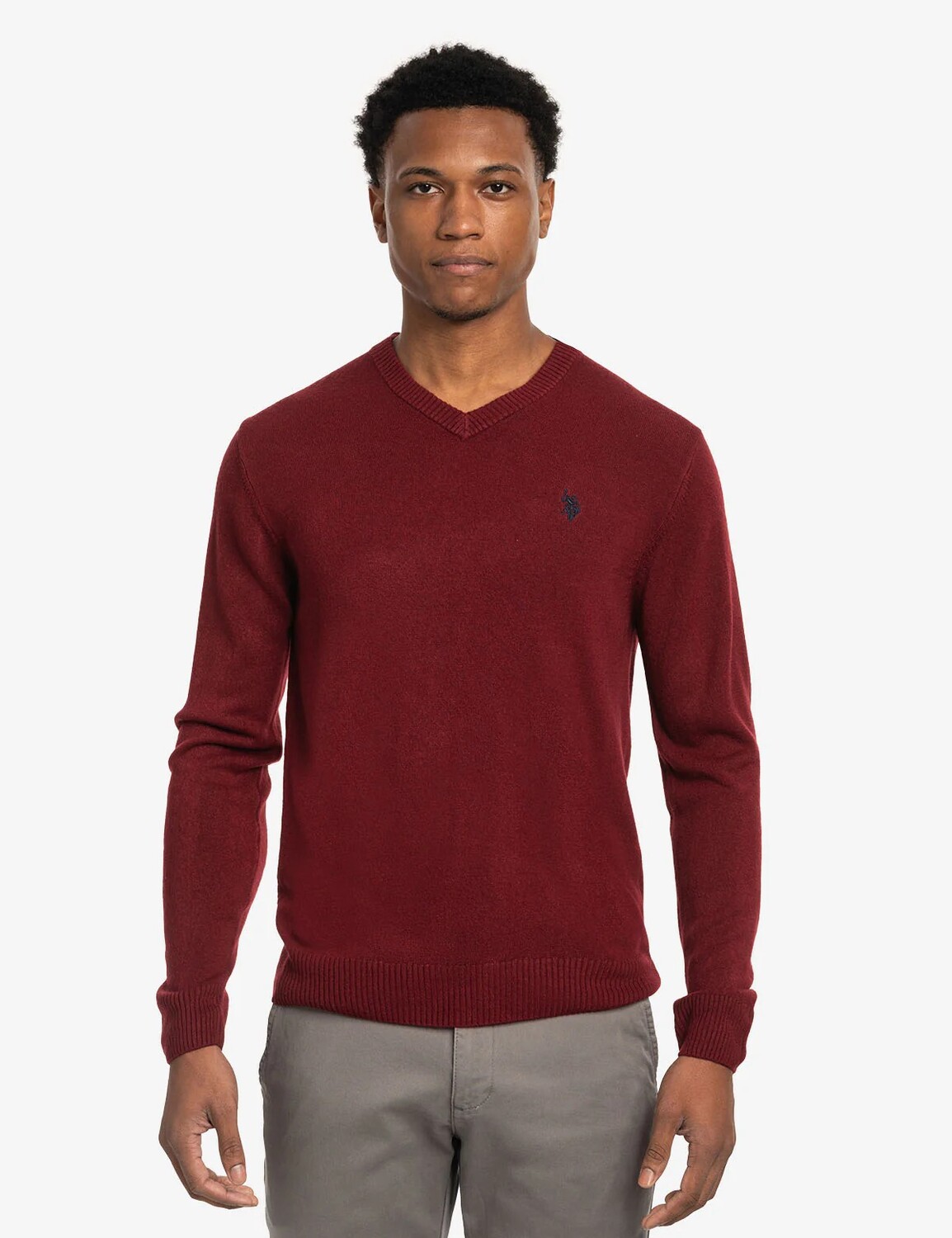 

Свитер U.S. Polo Assn. Soft Engineered Stripe Crew Neck, темно-красный