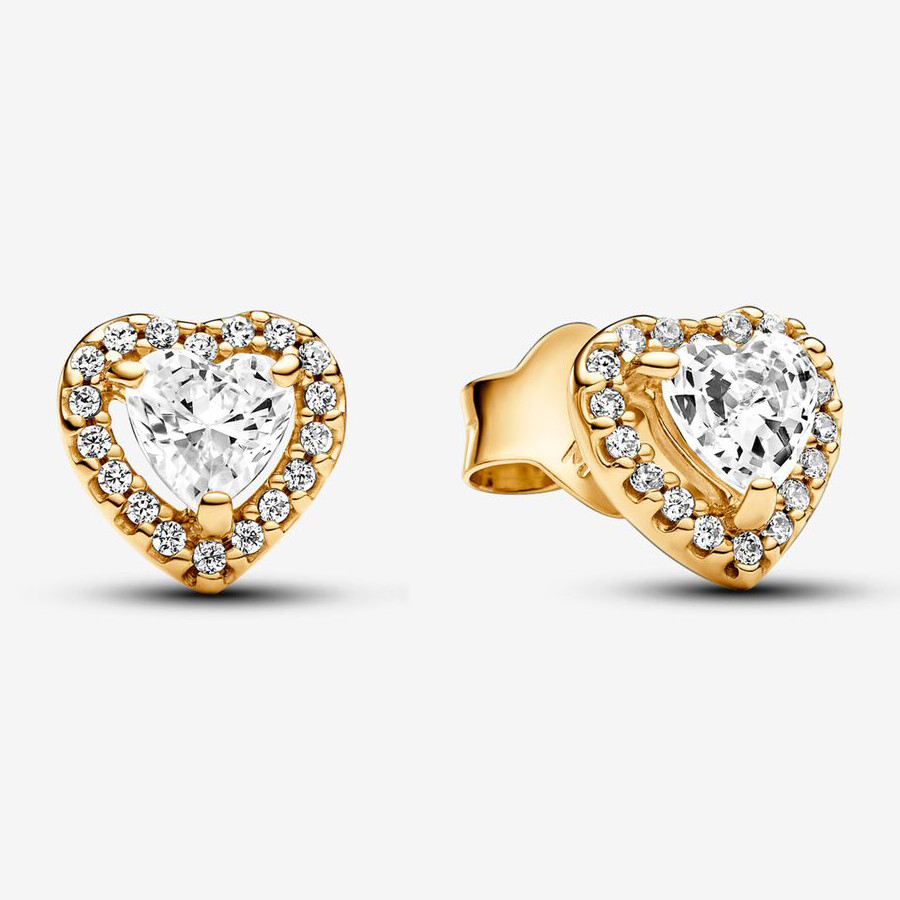 

Серьги-гвоздики Pandora Sparkling Elevated Heart, золото