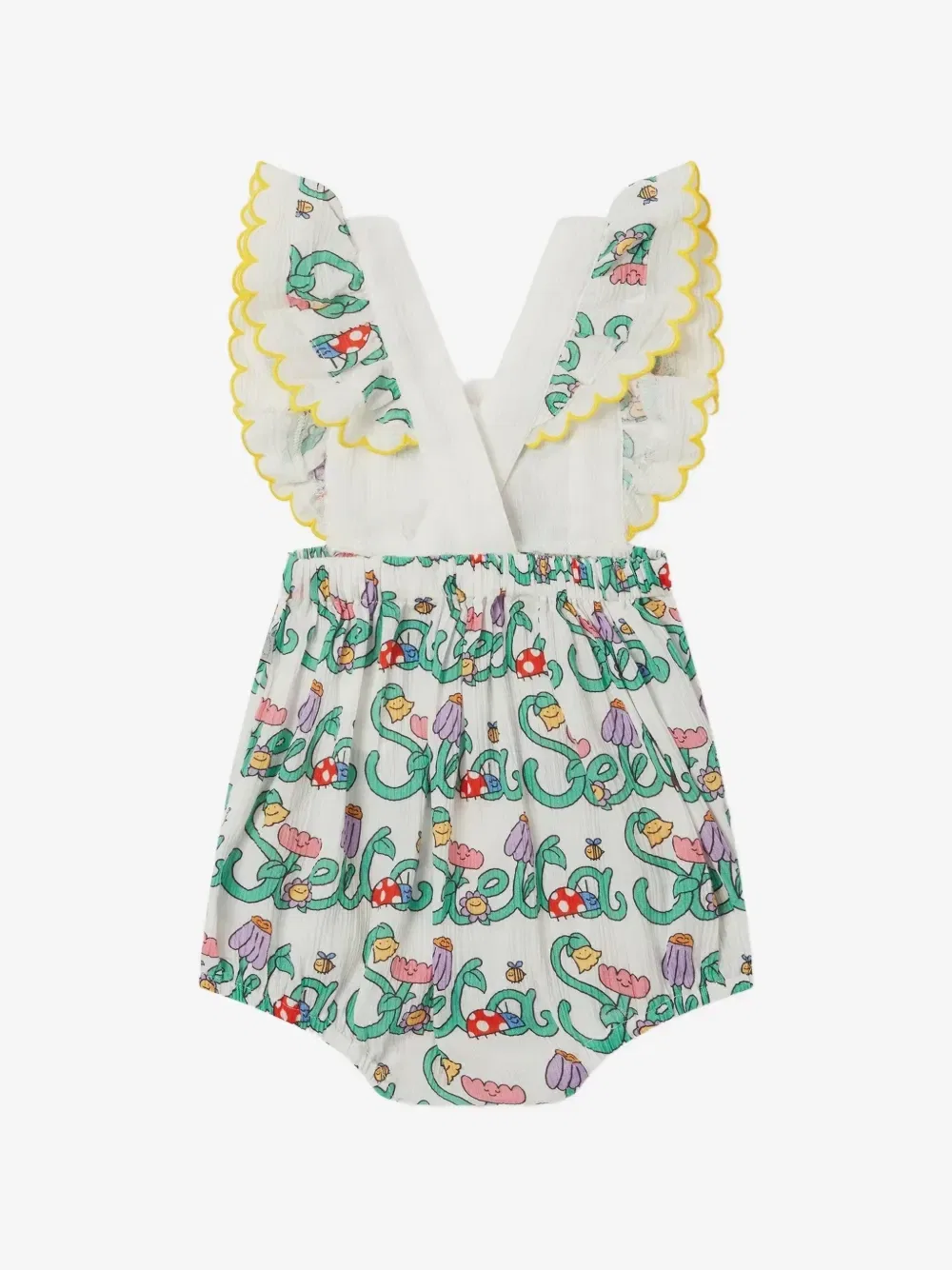 Боди с оборками и графическим принтом Stella McCartney Kids, зеленый — фото 2