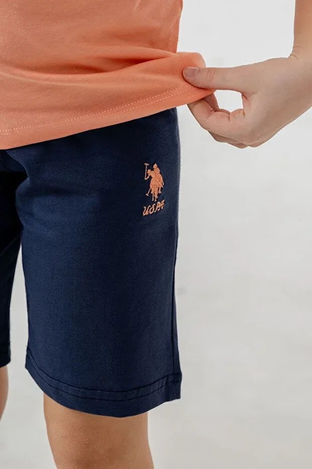 Детская пижама для девочек с коротким рукавом U.S. Polo Assn., Orange — фото 3