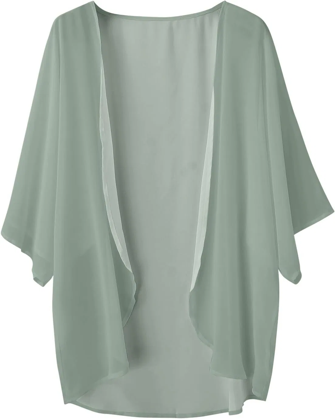 Женская пляжная накидка кимоно с короткими рукавами-буф, Mint Green — фото 3