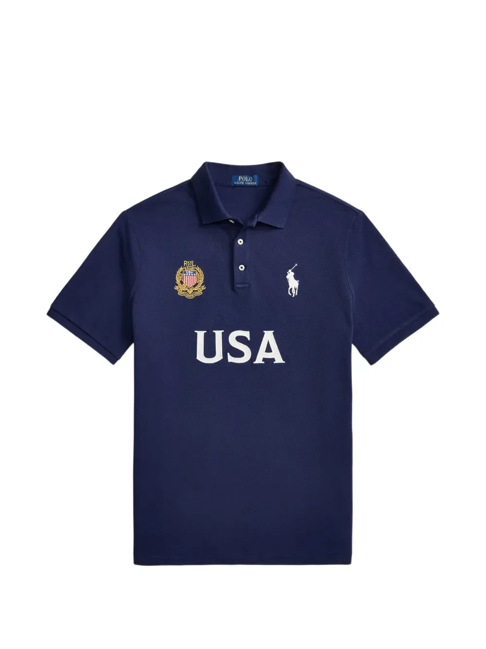 Поло из пике с вышитым логотипом Big Pony Polo Ralph Lauren, синий