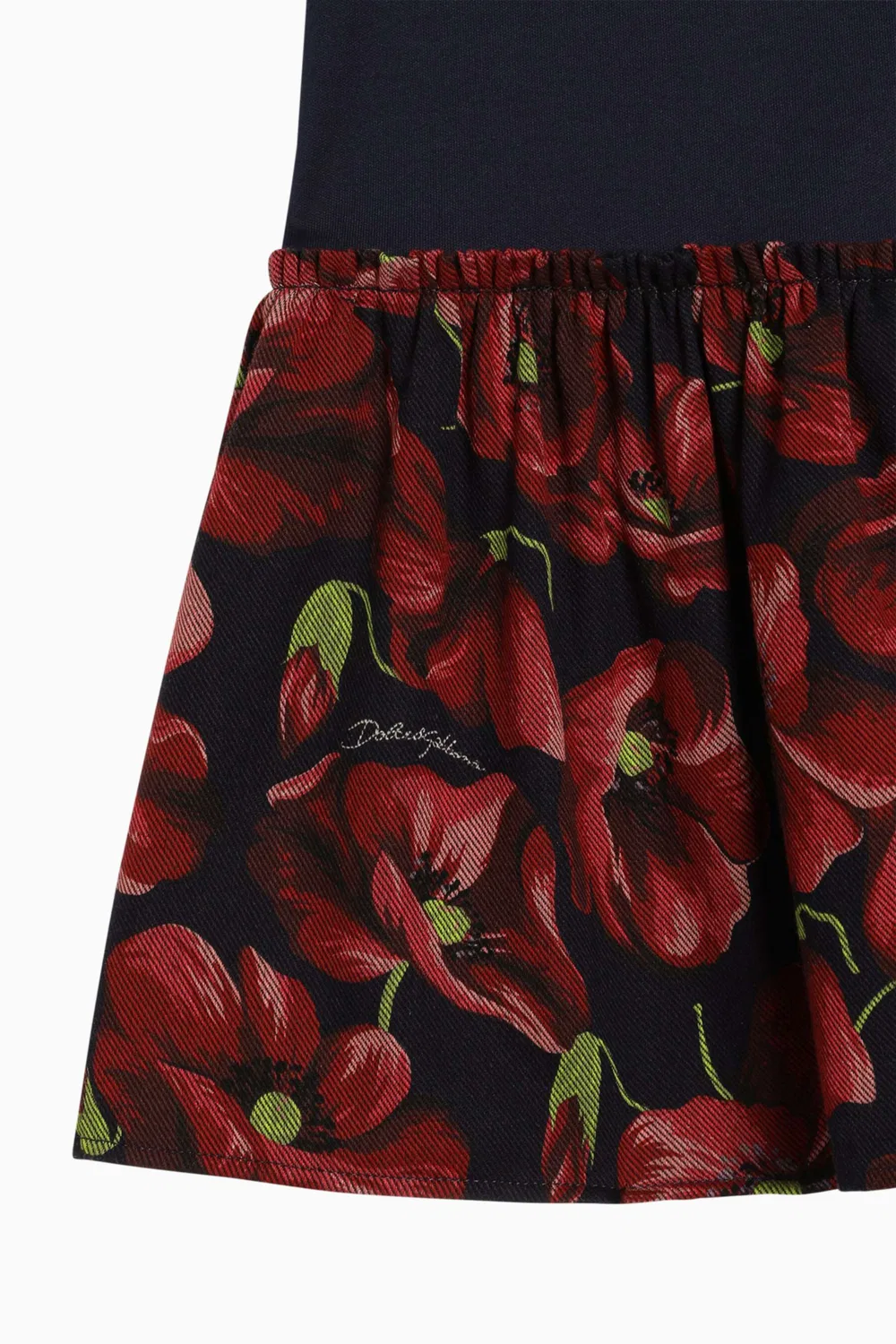 Платье-мини с принтом мака хлопковое Dolce & Gabbana — фото 3
