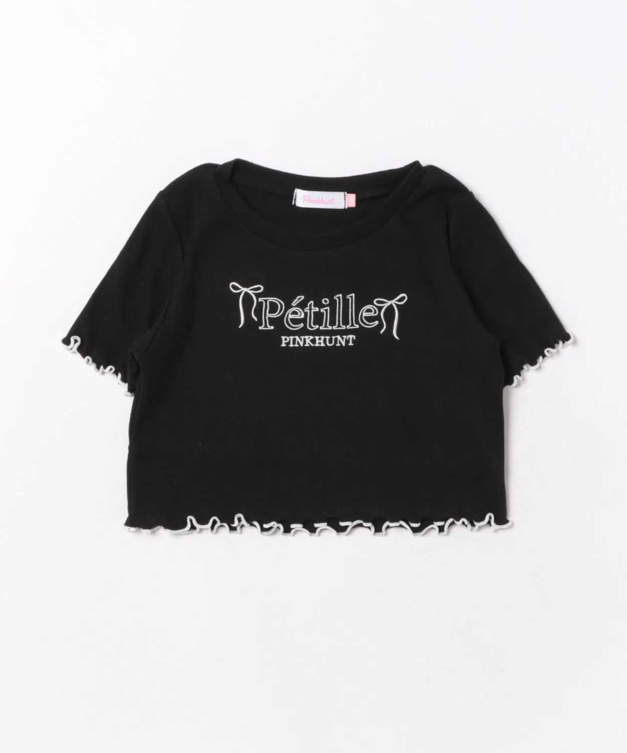 Детская футболка с коротким рукавом и вышивкой PINKHUNT, Black