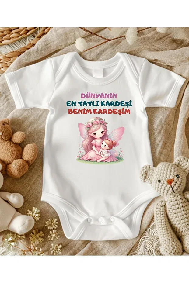 Детское боди с длинным рукавом Big Sister Bodysuit Lupi, Ecru